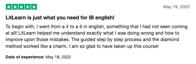 Trustpilot review of LitLearn by Aanya Vora