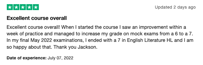 Trustpilot review of LitLearn by Saesha Grover